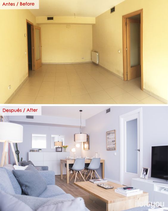 antes y después salón